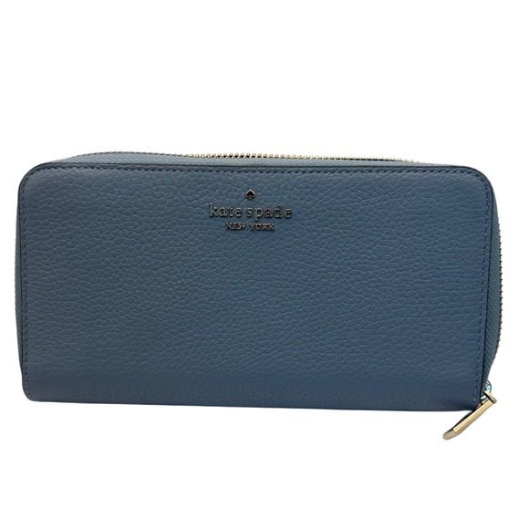 Kate Spade Wallet. Pebbled Leather. Dusty Blue - Picture 1 of 5
